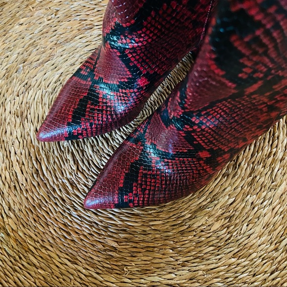 New INC Paiton red snake boots - Picture 5 of 8